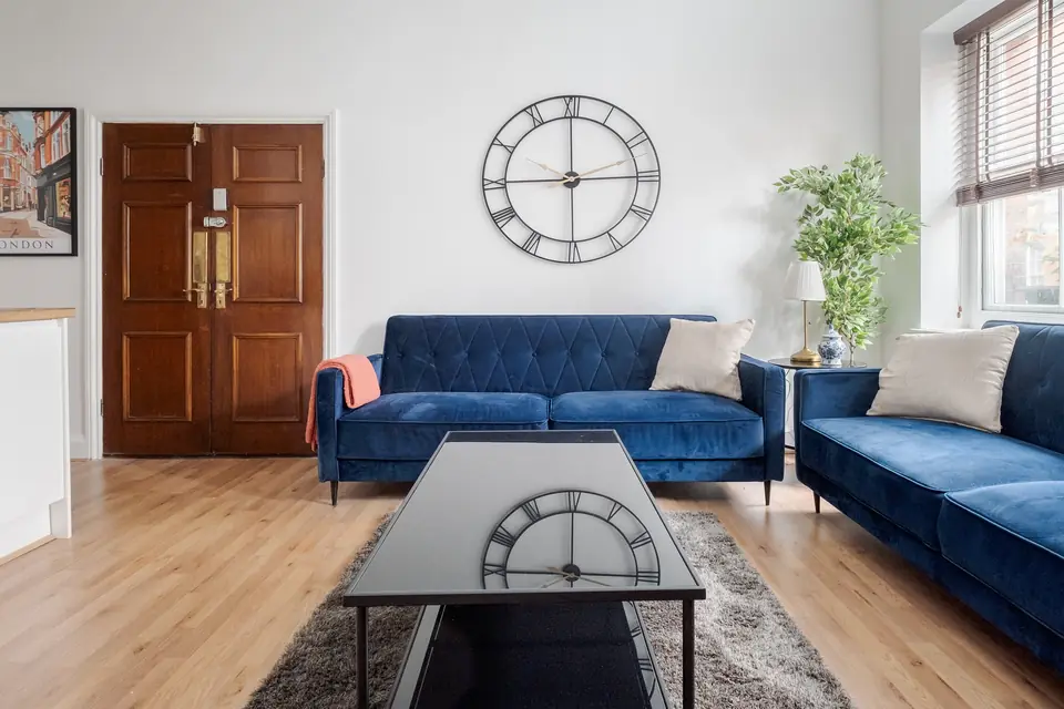 Living room and front door